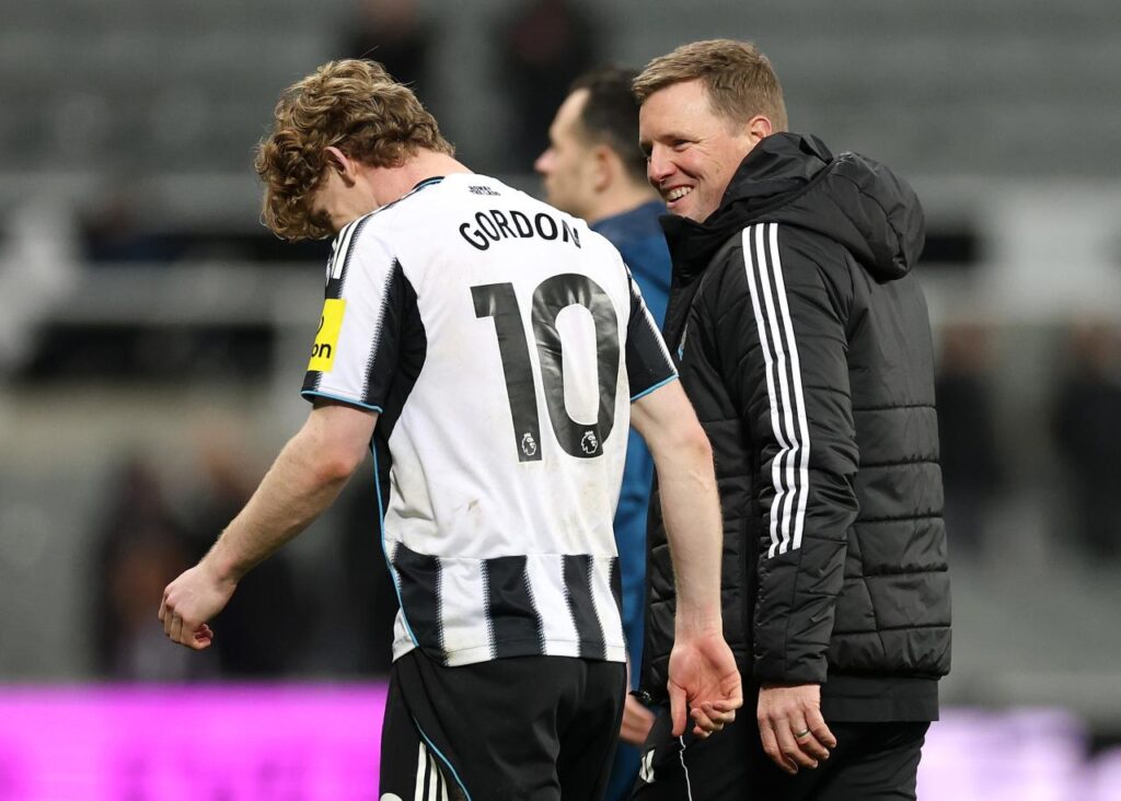 Newcastle-Trainer Eddie Howe spricht während der Bayern-Transfergespräche über die Abwesenheit von Anthony Gordon